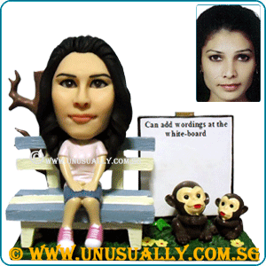 Custom 3D Lovely Female Figurine At Garden Figurine